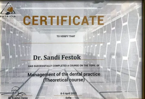 证书：Management of the dental practice